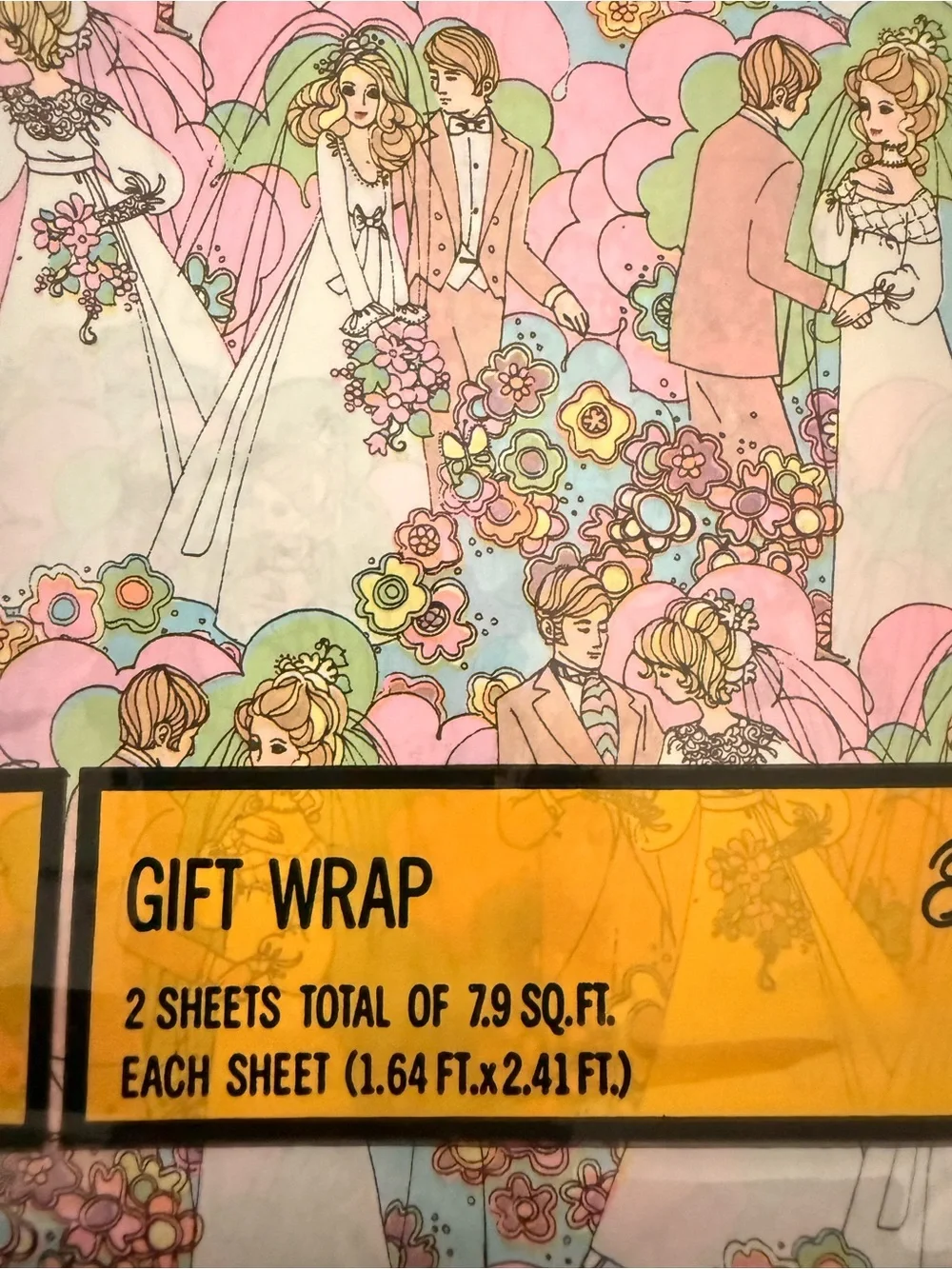 Vintage Wedding Bride and Groom Wrapping Paper by Forgetmenot Never Opened